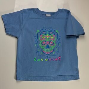 Las Vegas KIDS T-shirt blue w/ Candy Skull